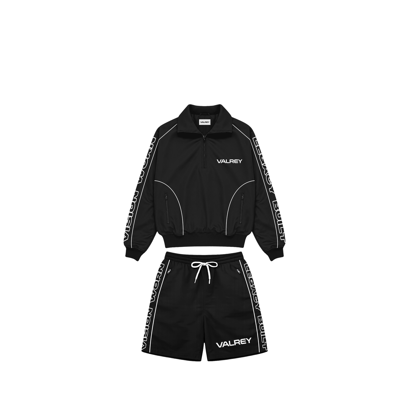 VALREY Quarter-Zip Tracksuit Set "Black"