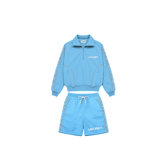 VALREY Quarter-Zip Tracksuit Set "Light Blue"