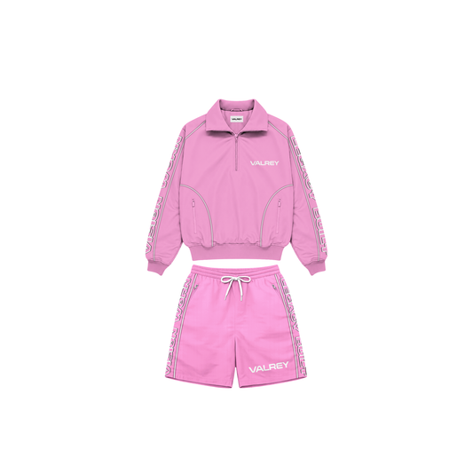 VALREY Quarter-Zip Tracksuit Set "Pink"